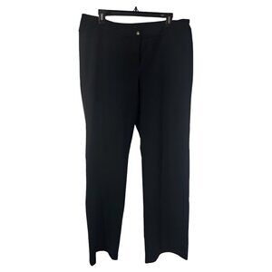 EILEEN FISHER sz M BLACK STRAIGHT LEG CAREER PANTS